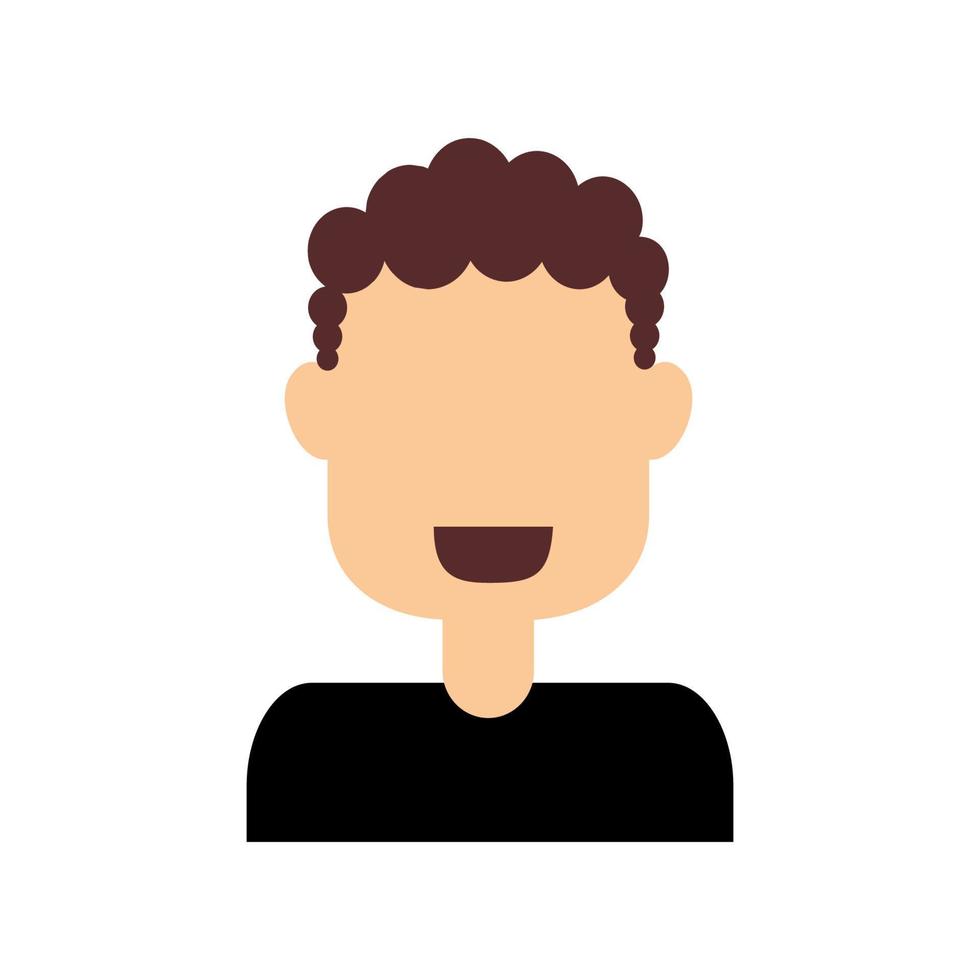 diseño de vector de avatar humano de pelo rizado