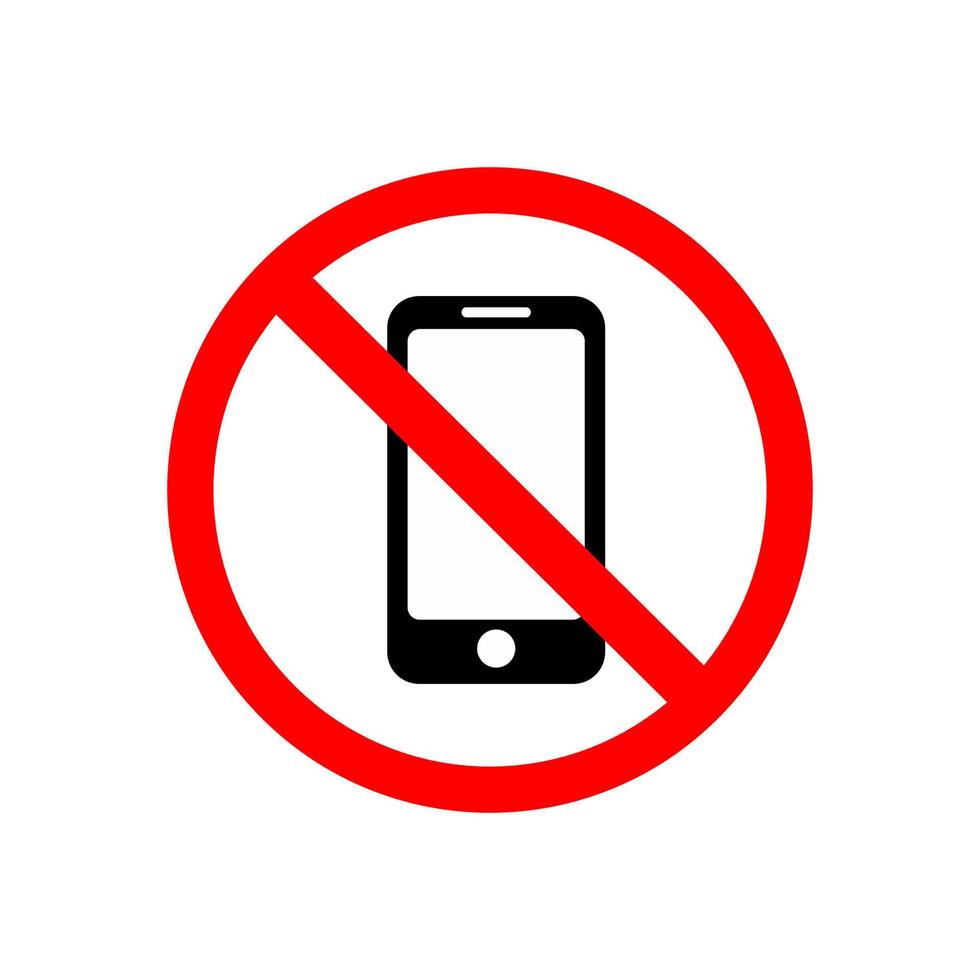 diseño de vectores de iconos de prohibición de uso de teléfonos inteligentes