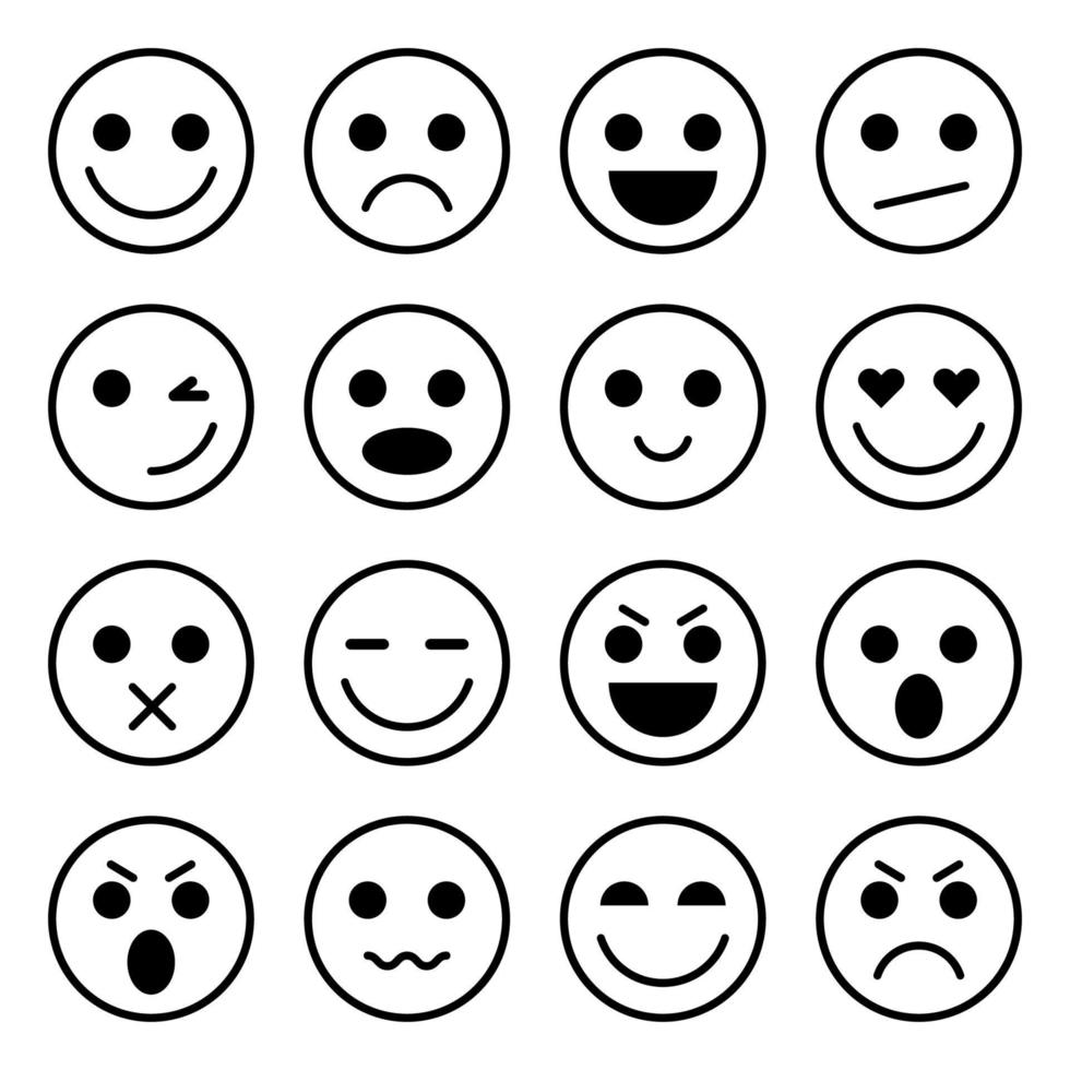 Emoji vector design with various expressions