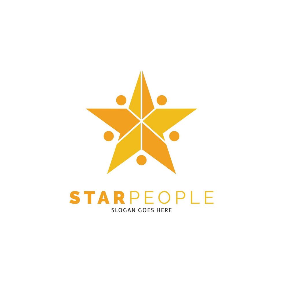 diseño de ilustración de plantilla de logotipo de vector de icono de gente estrella