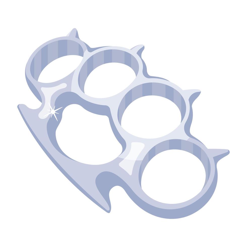 Grab a flat icon of steel knuckles vector