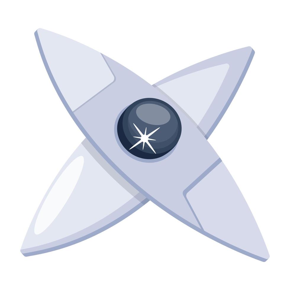 An editable flat icon of shuriken star vector