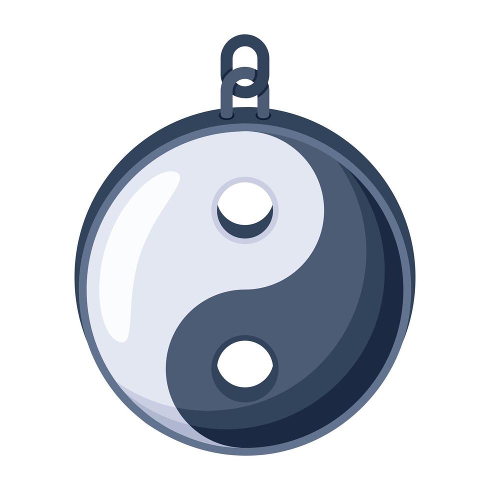 Chinese symbol, flat icon of taijitu vector