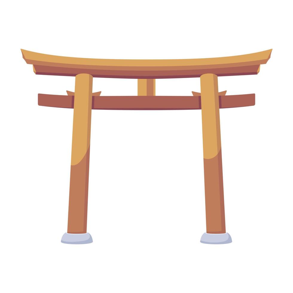 A handy flat icon of torii gate vector