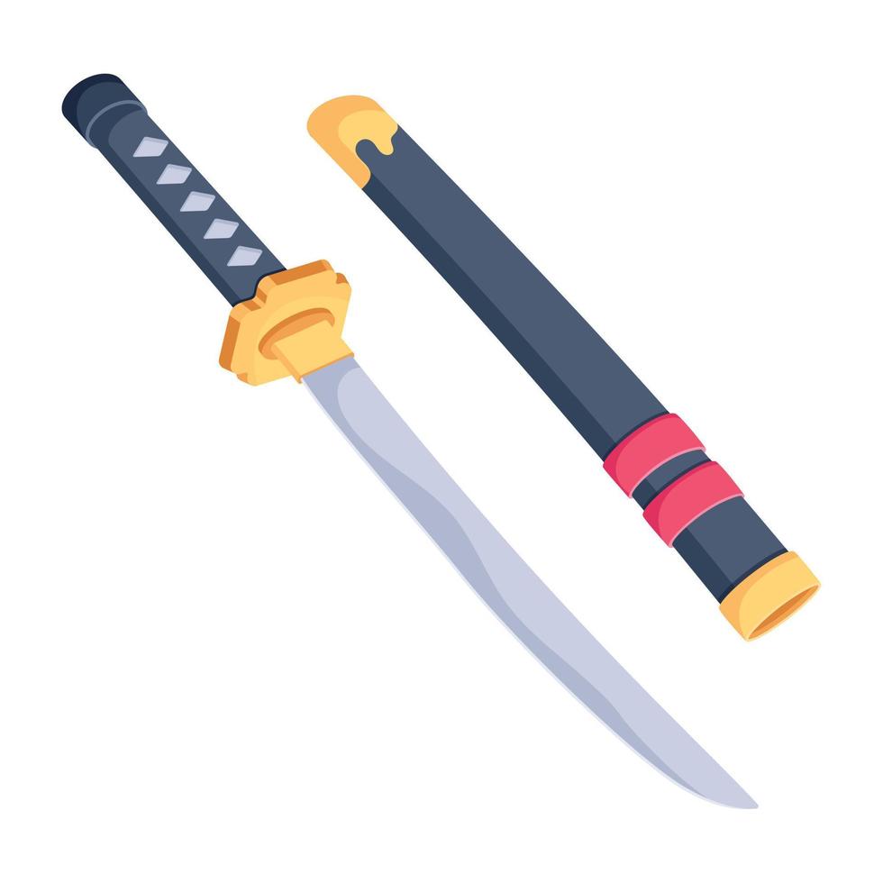 mira este icono plano de cuchillo arrojadizo vector