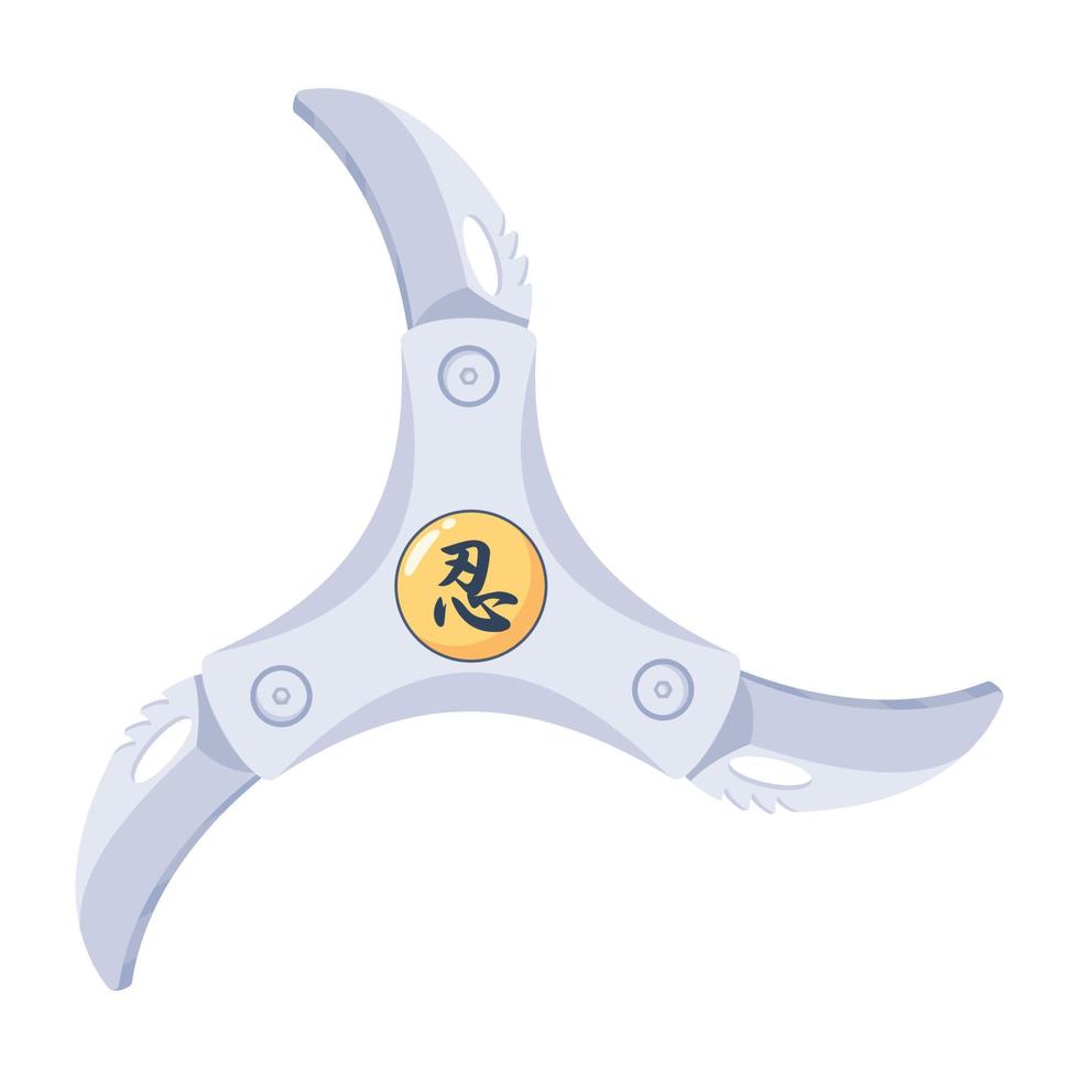 An editable flat icon of shuriken star vector