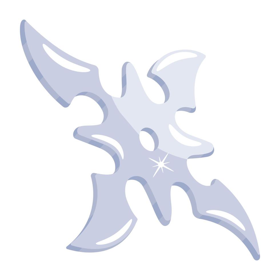 An editable flat icon of shuriken star vector