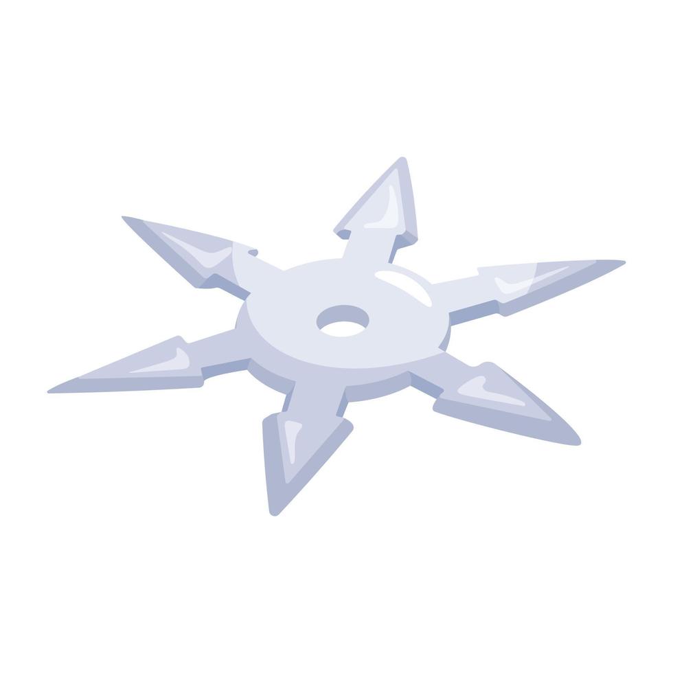 An editable flat icon of shuriken star vector