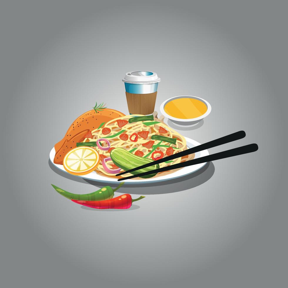 Healthy food and traditional restaurants, cooking, menu, vector illustration