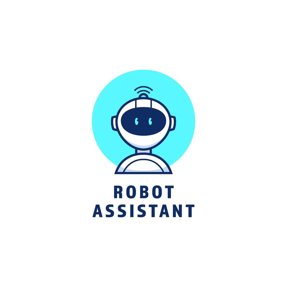 robot assistant mascot logo icon symbol vector