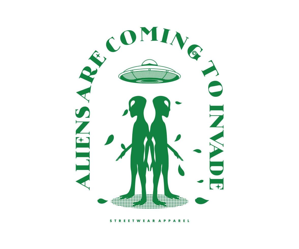 ufo t shirt design, vector graphic, typographic poster or tshirts street wear and Urban style