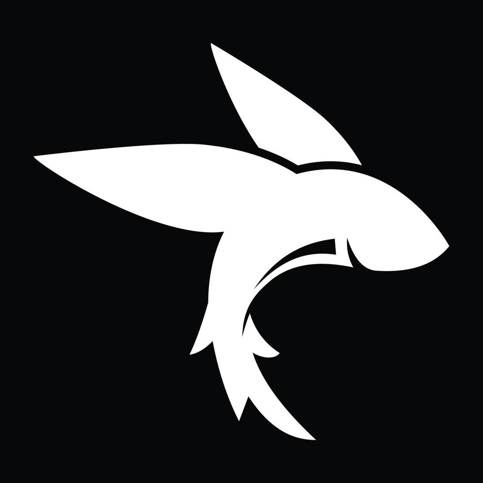 diseño de vector de logotipo de silueta de pez volador