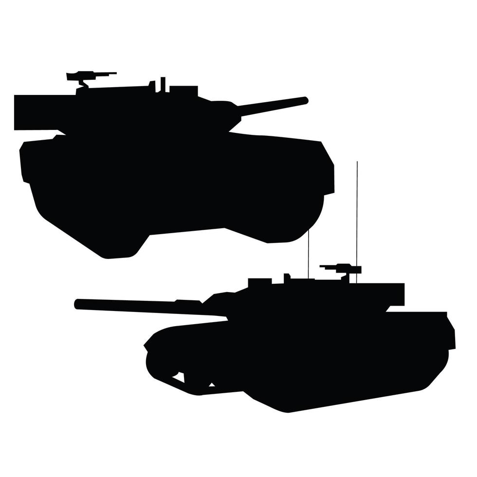 diseño de vector de silueta de tanque blindado moderno