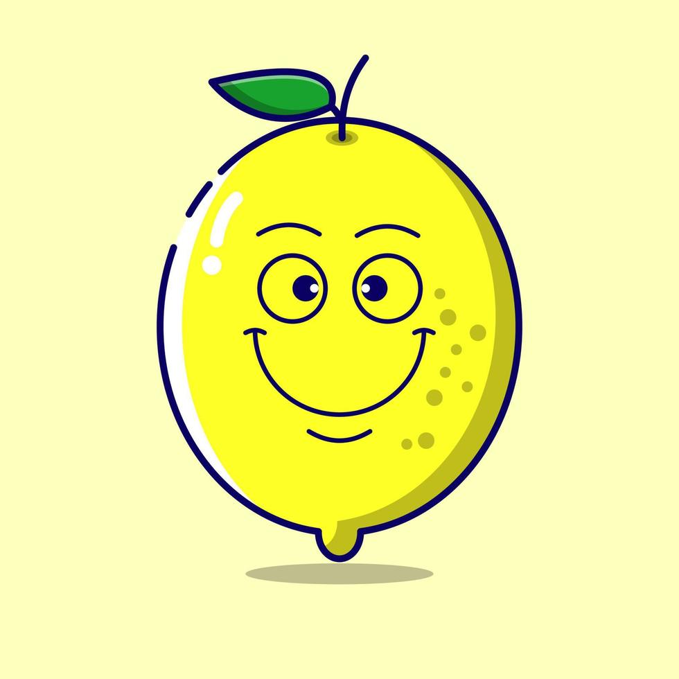 happy lemon illustration cartoon vector