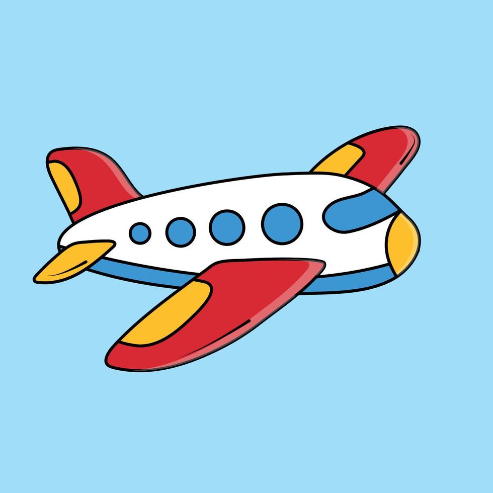 ilustración de avión - vector artesanal - dibujo de avión