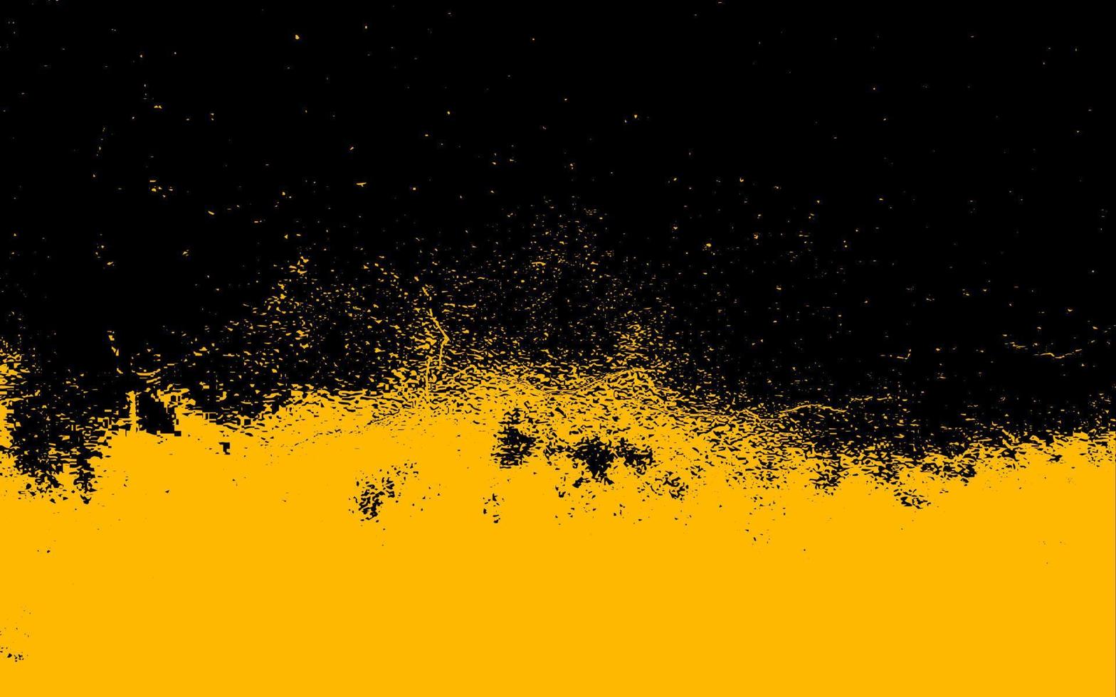 efecto de textura grunge. superposición desgastada con textura áspera. monocromo vintage abstracto. amarillo aislado sobre fondo negro. concepto de estilo de medio tono de elemento de diseño gráfico para pancarta, volante, afiche, etc. vector