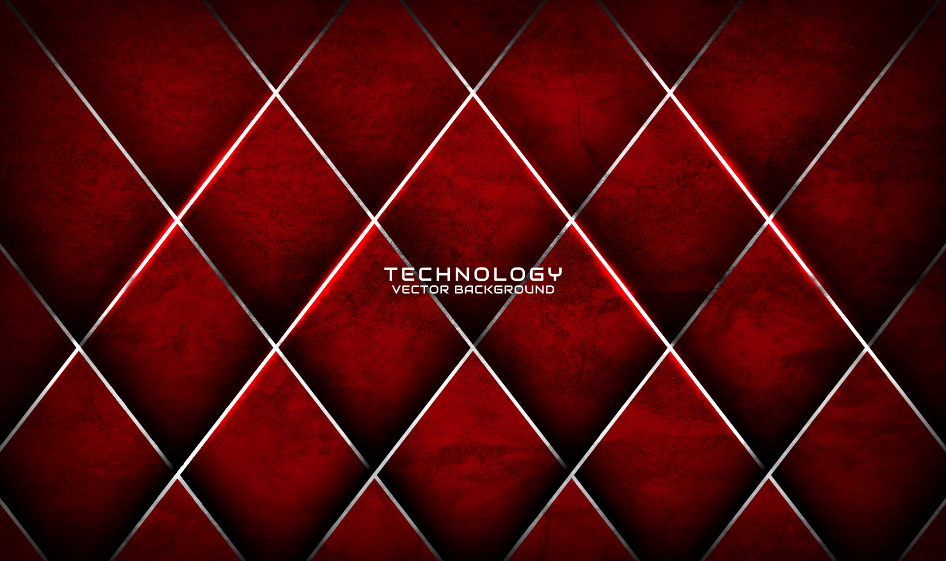 3D red rough grunge techno abstract background overlap layer on dark space  with silver rhomb decoration. Modern graphic design element cutout style  concept for banner, flyer, card, or brochure cover 16744770 Vector