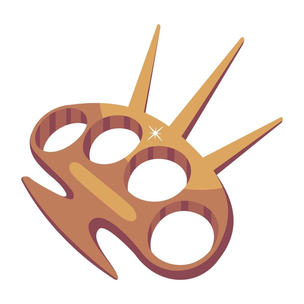 A handy flat icon of brass knuckles vector