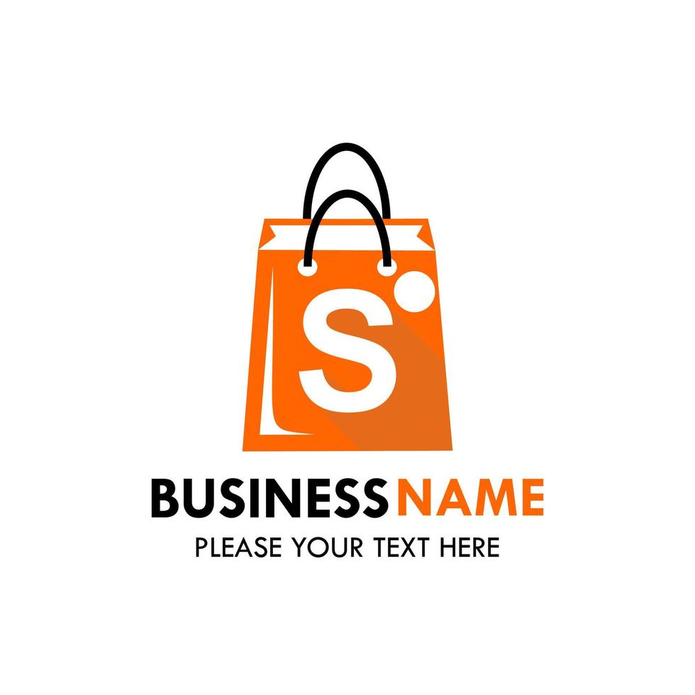 Shop bag logo design template illustration. There are shop bag and font s vector