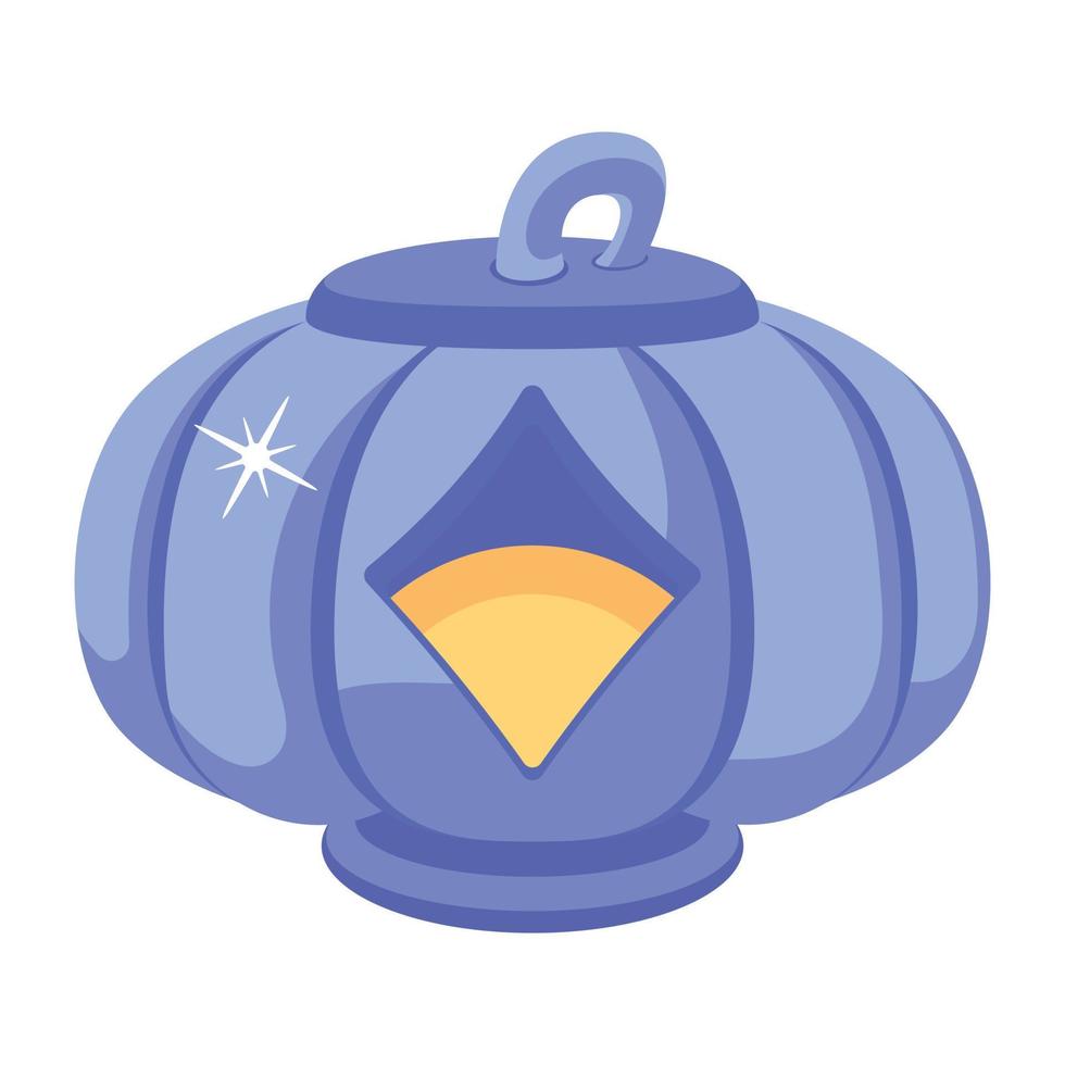 Get your hands on flat icon of lantern vector