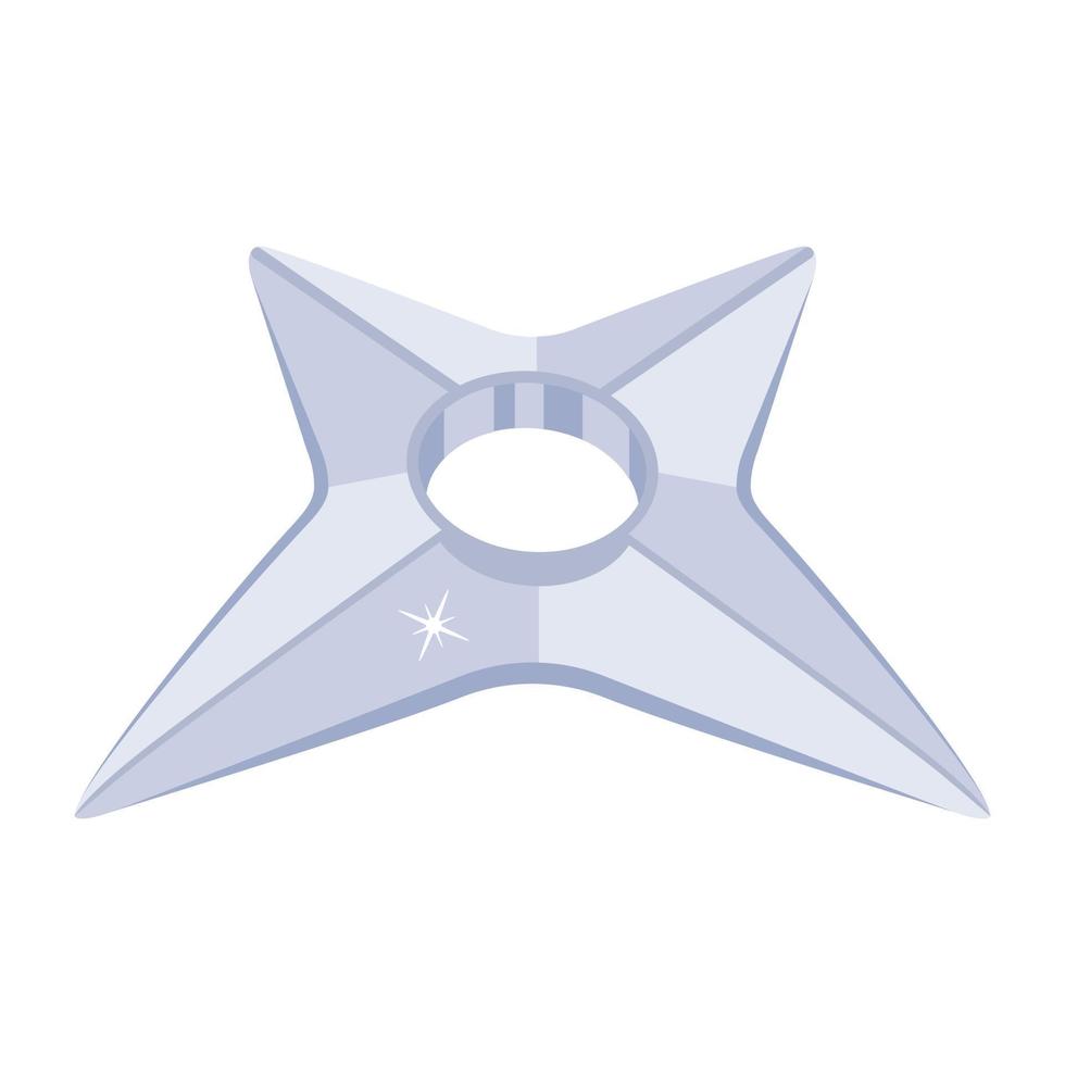 un icono plano editable de estrella ninja vector