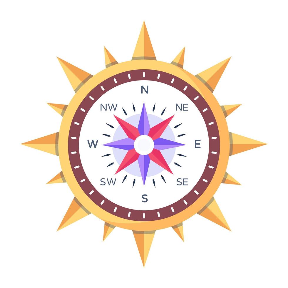 Trendy Wind Compass vector