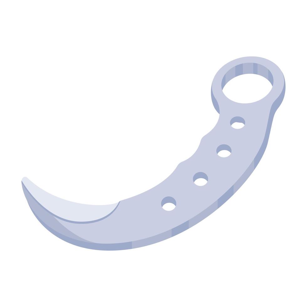 Download premium flat icon of karambit vector