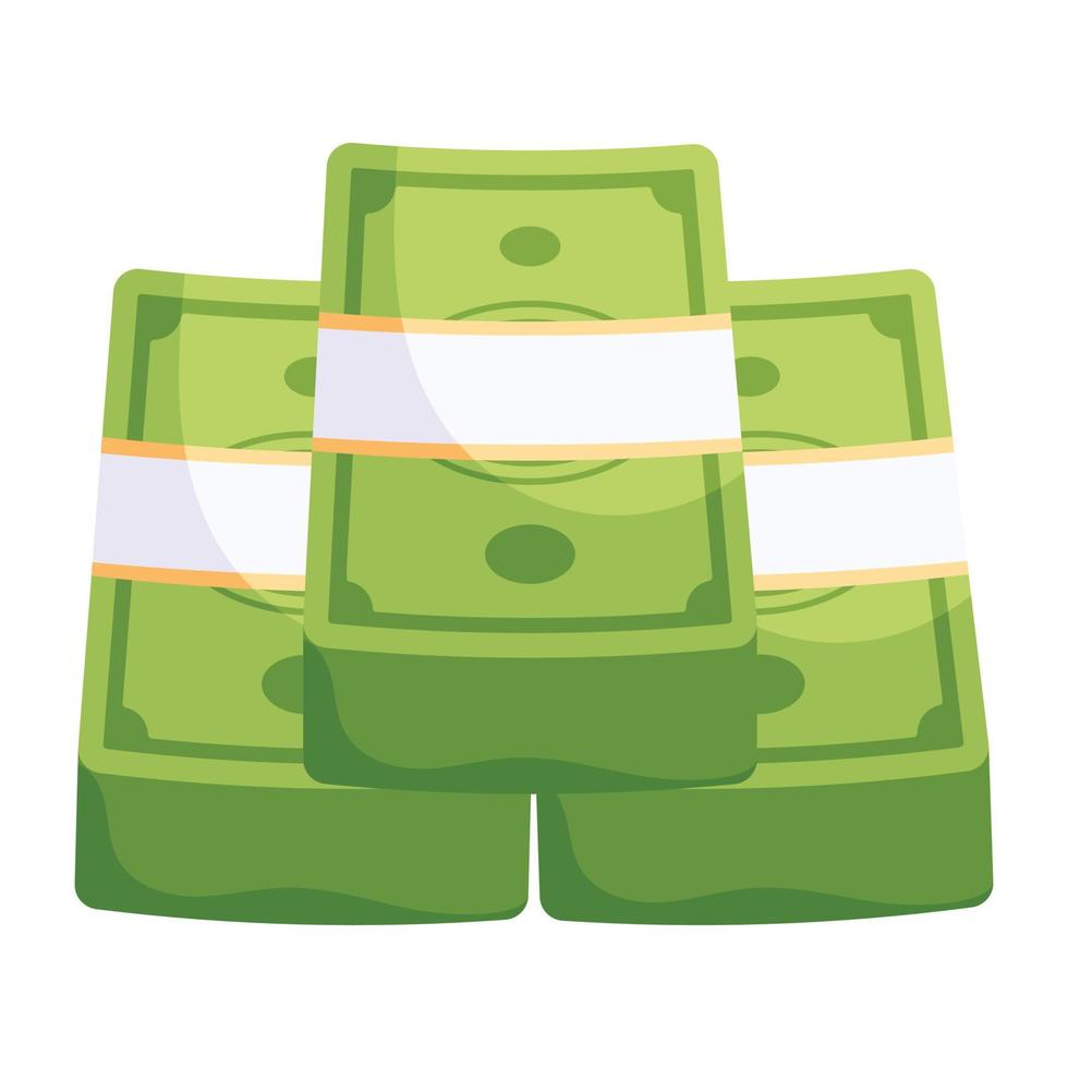 Check this 2d icon of banknote and stack vector