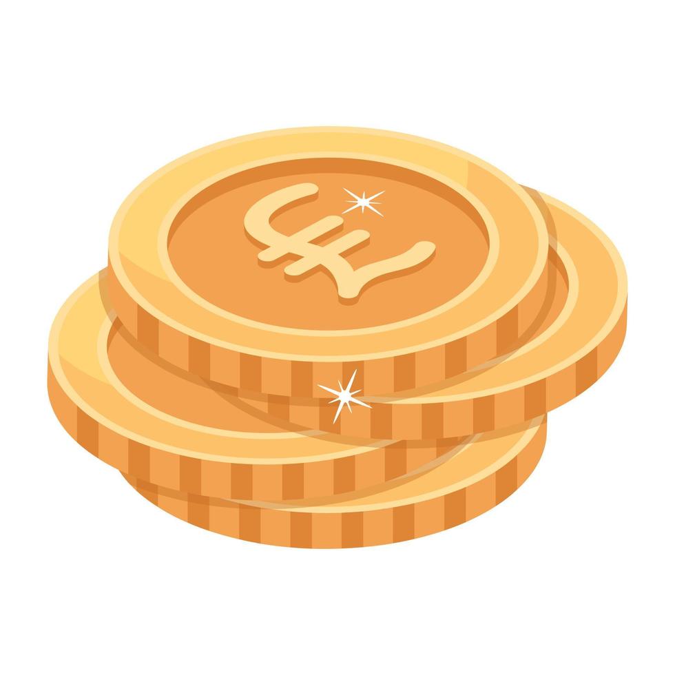 A captivating 2d icon of pounds vector