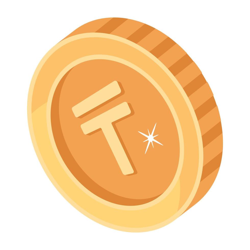 Latest 2d icon design of tenge vector