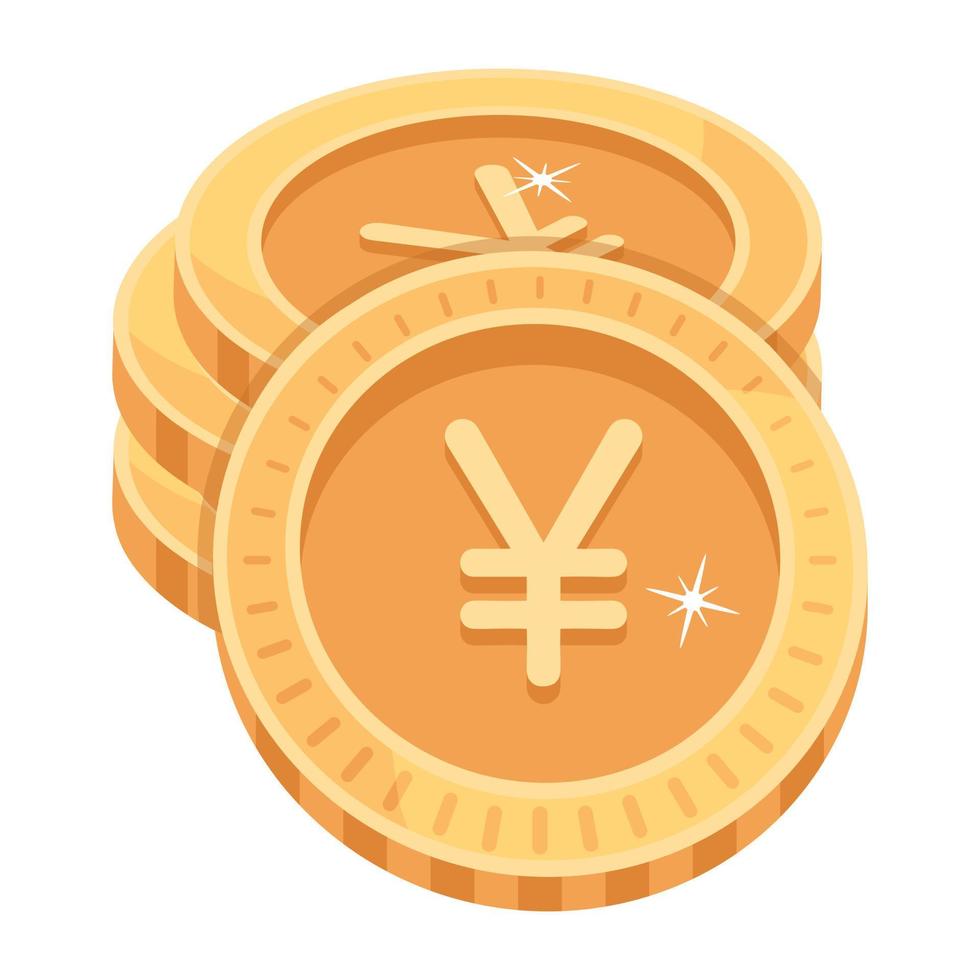 Modern handcrafted 2d icon of yen vector