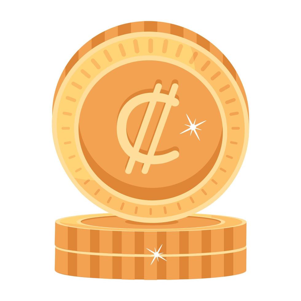 icono moderno 2d de moneda rica vector