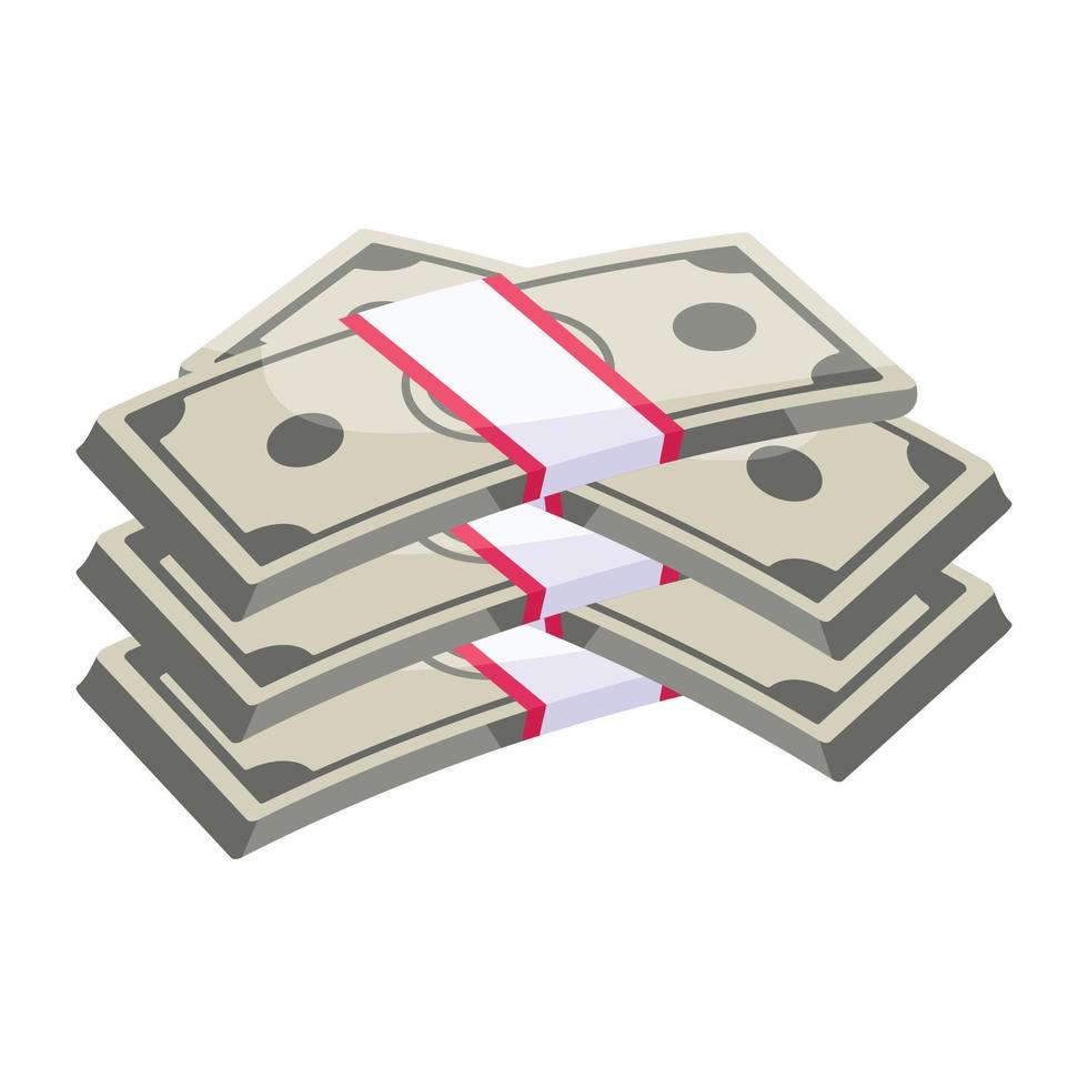 Check this 2d icon of banknote and stack vector