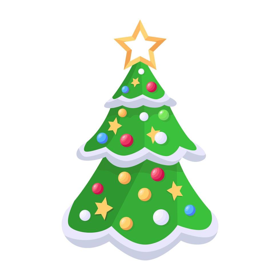 Trendy Xmas Conifer vector