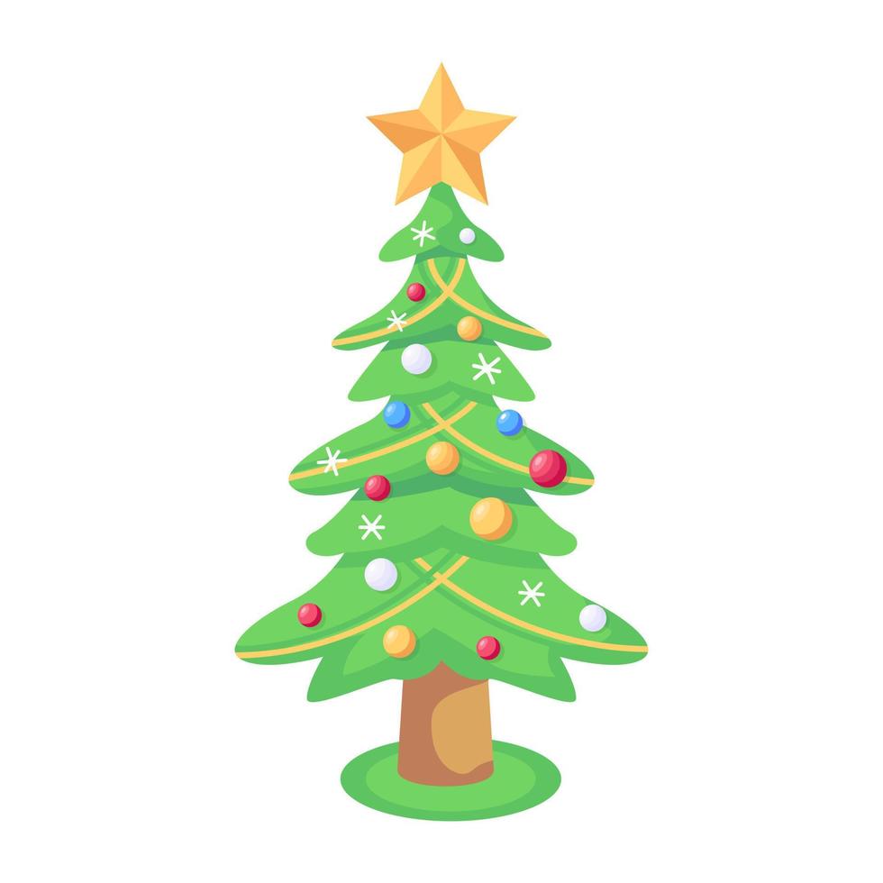 Trendy Christmas Conifer vector