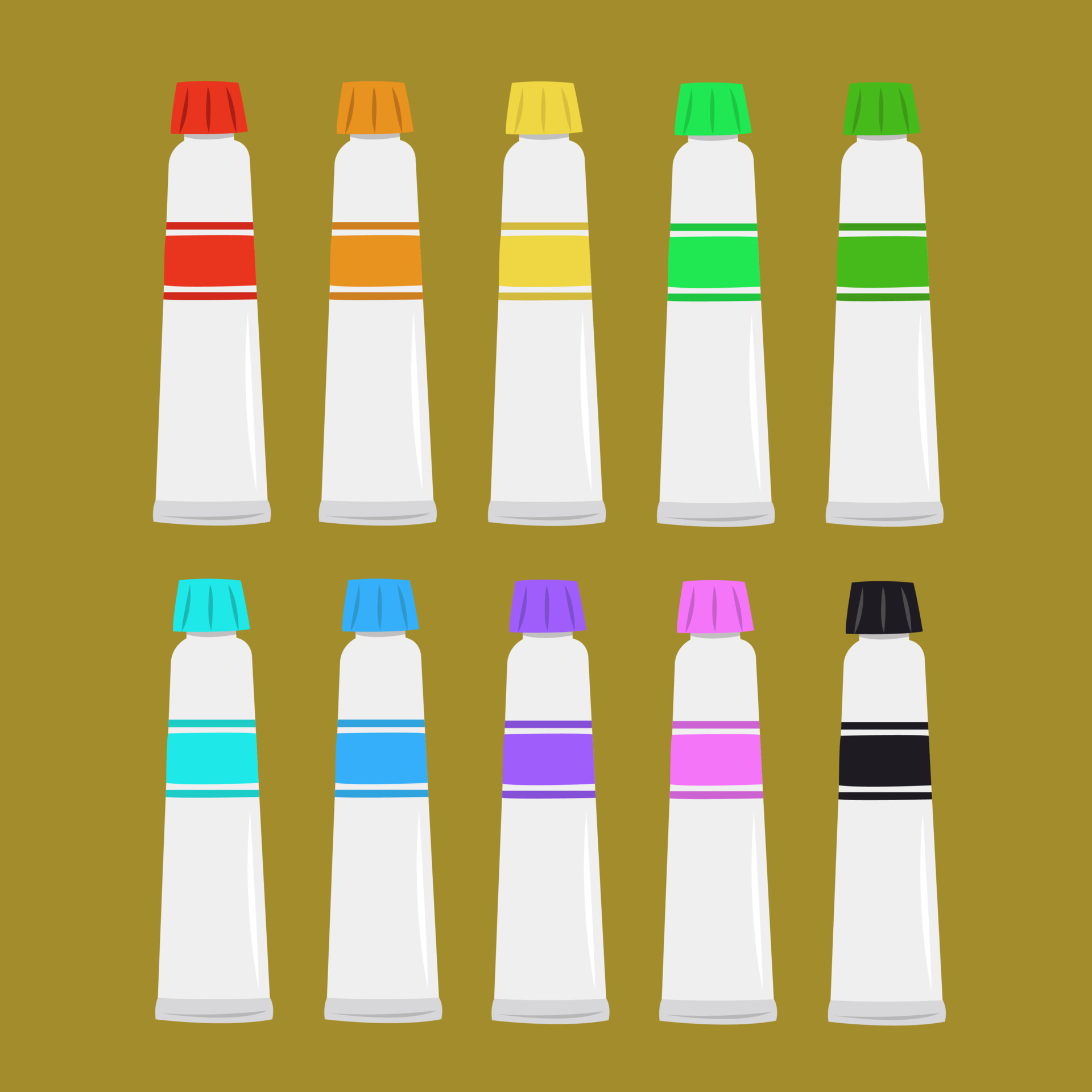 Paint color tube vector illustration for graphic design and decorative