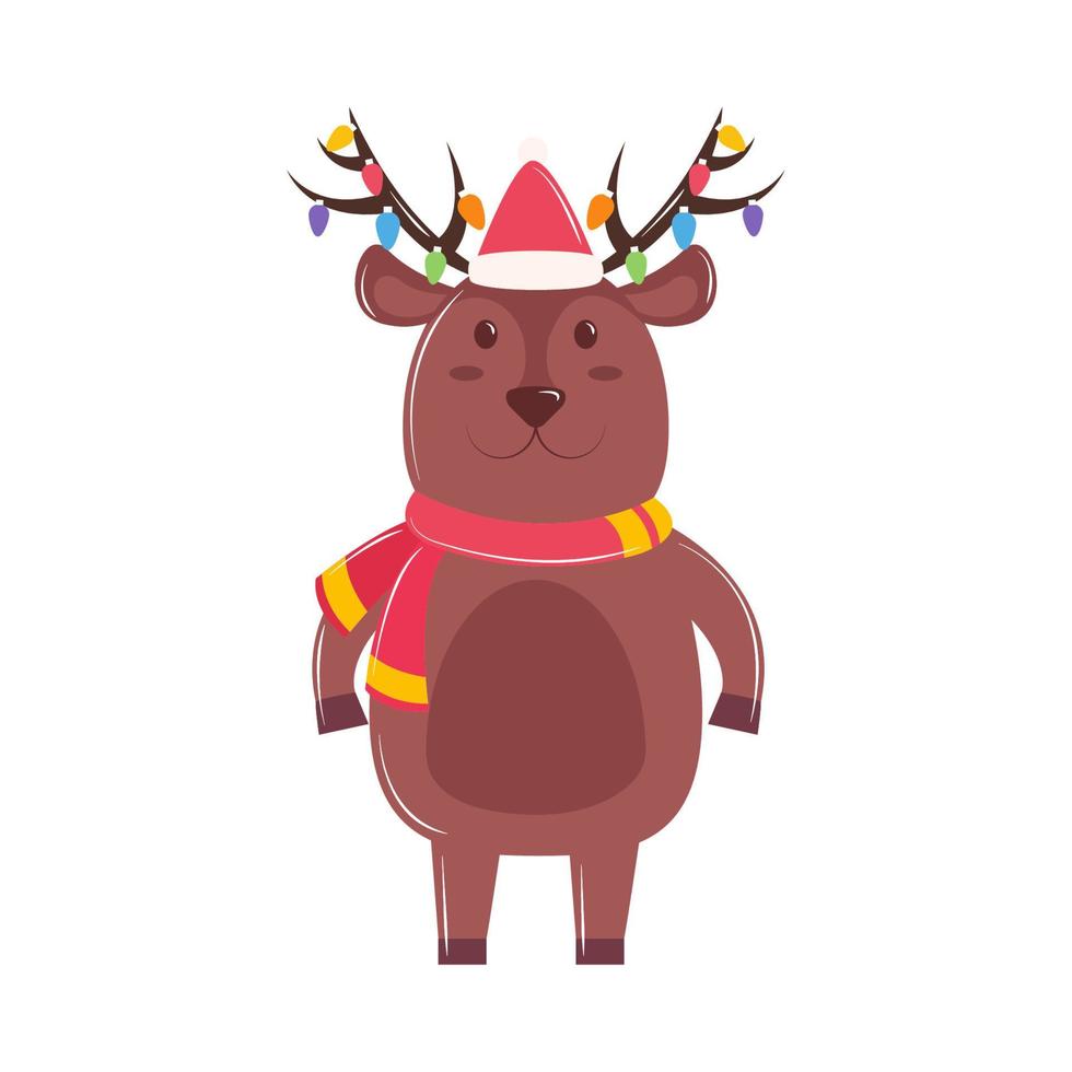 personaje navideño de renos vector
