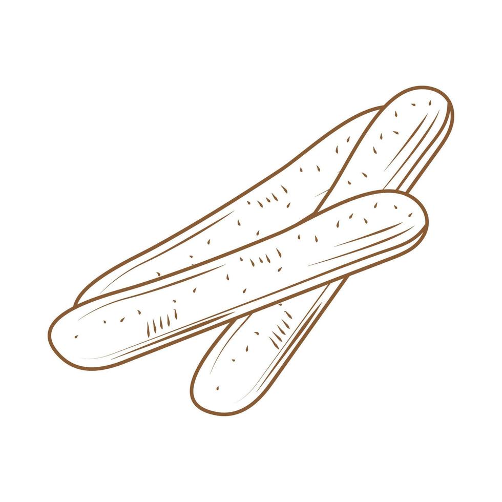 sticks bread icon vector