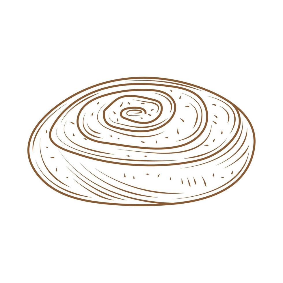 rye round bread vector