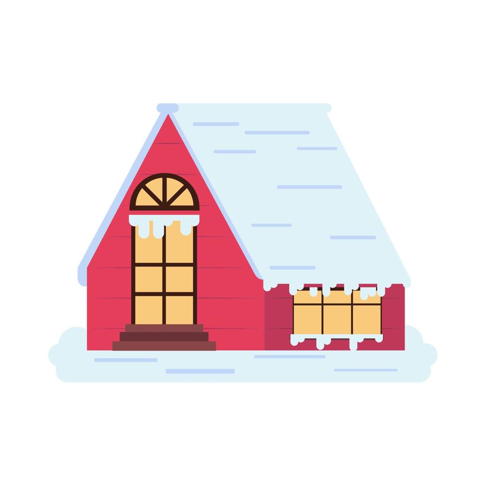 winter cozy house front vector