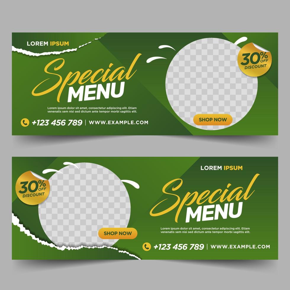 Food and Restaurant banner design template vector