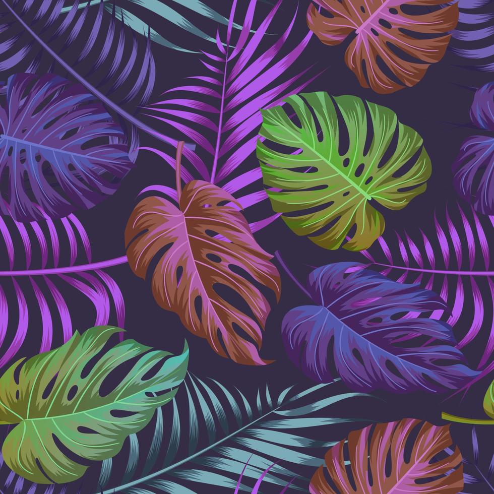 Floral seamless pattern with leaves. tropical background vector