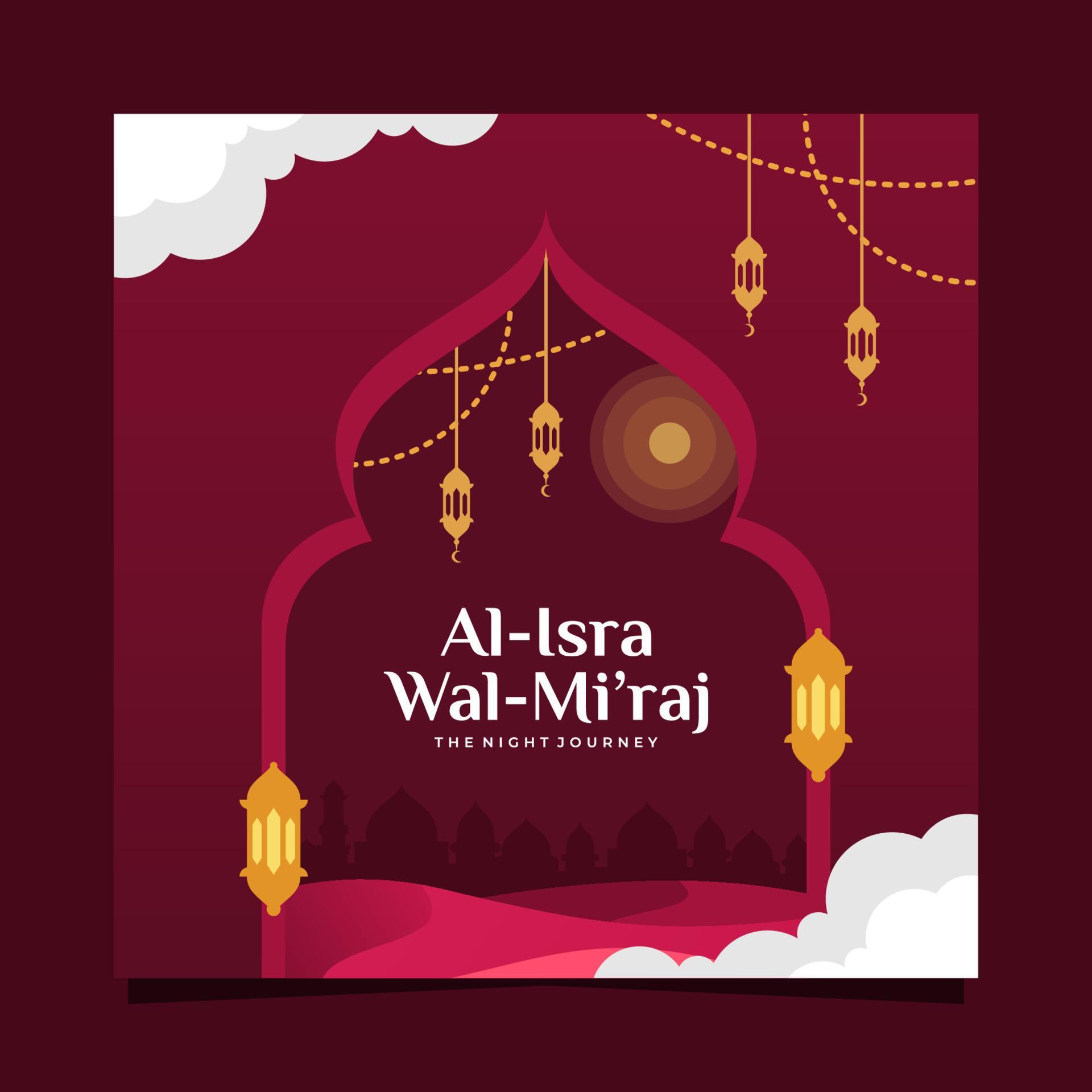 Handdrawn AlIsra WalMiraj illustration poster template 16745746