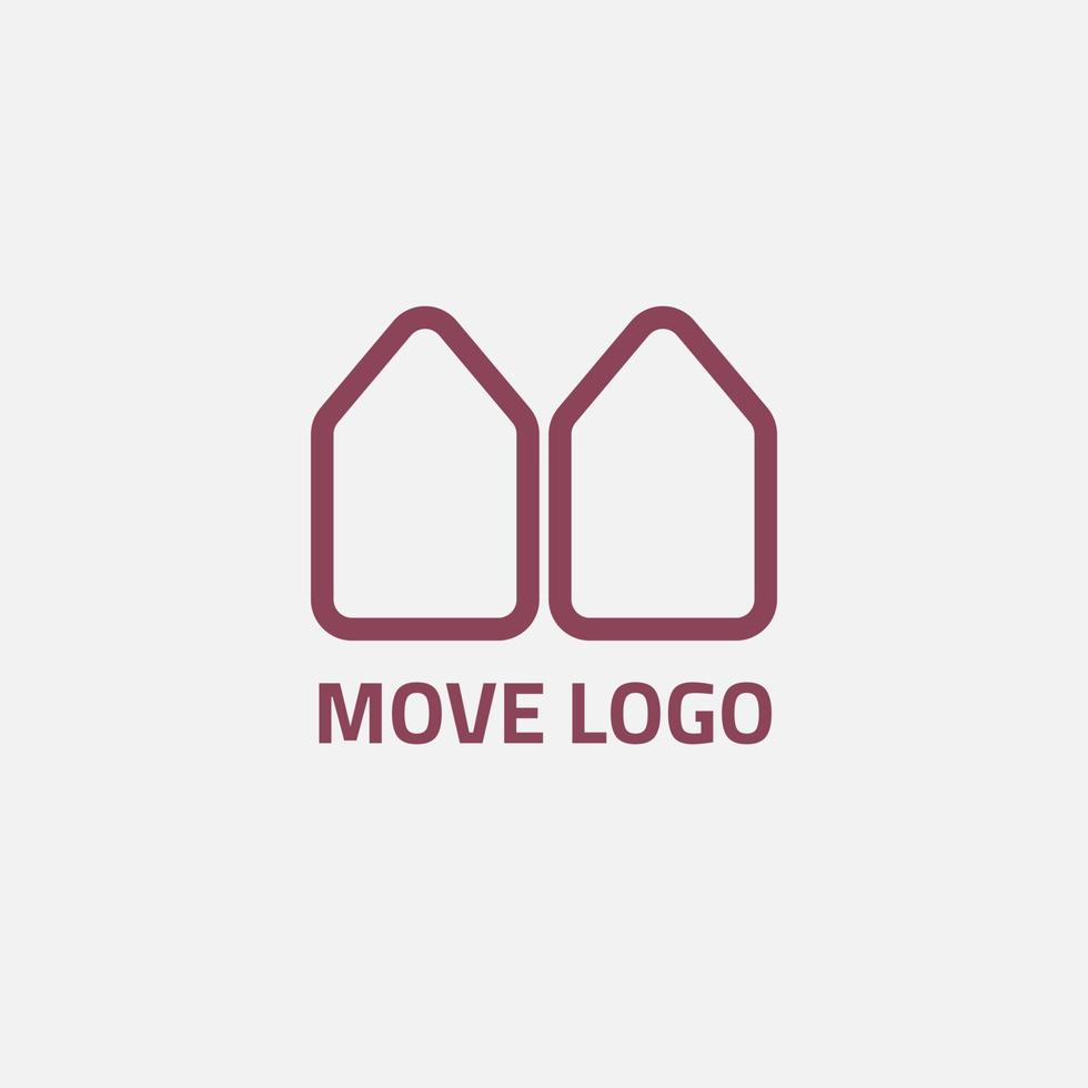 The logo of two pentagons lined up to form a building and letters. vector