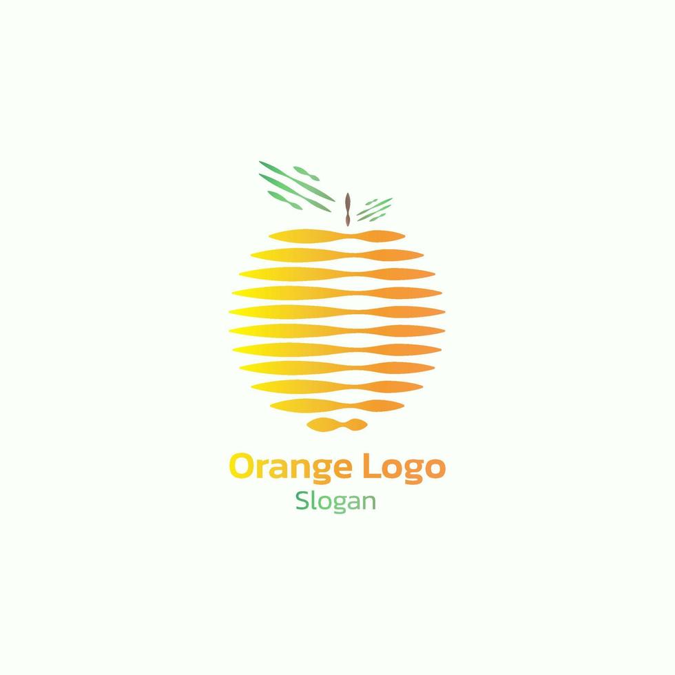 Orange fruit logo made up of a unique combination of lines. vector