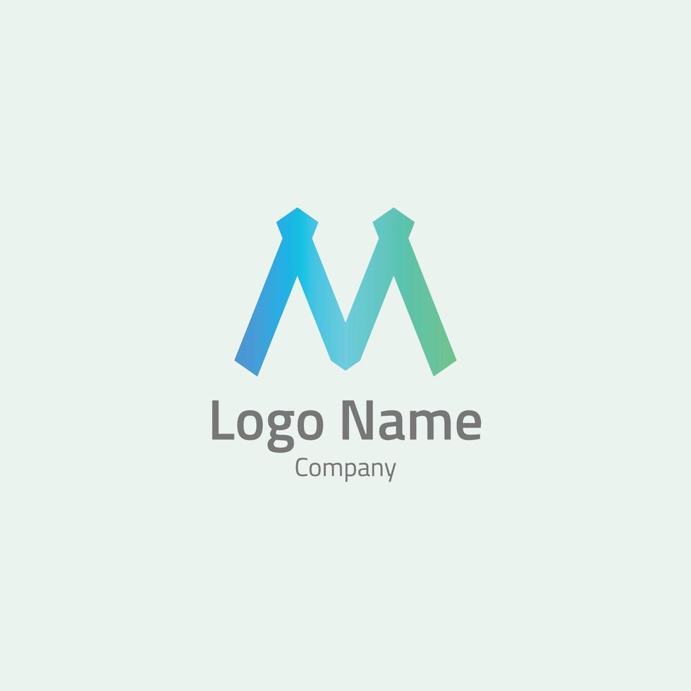 Simple letter logo in blue gradient color. vector