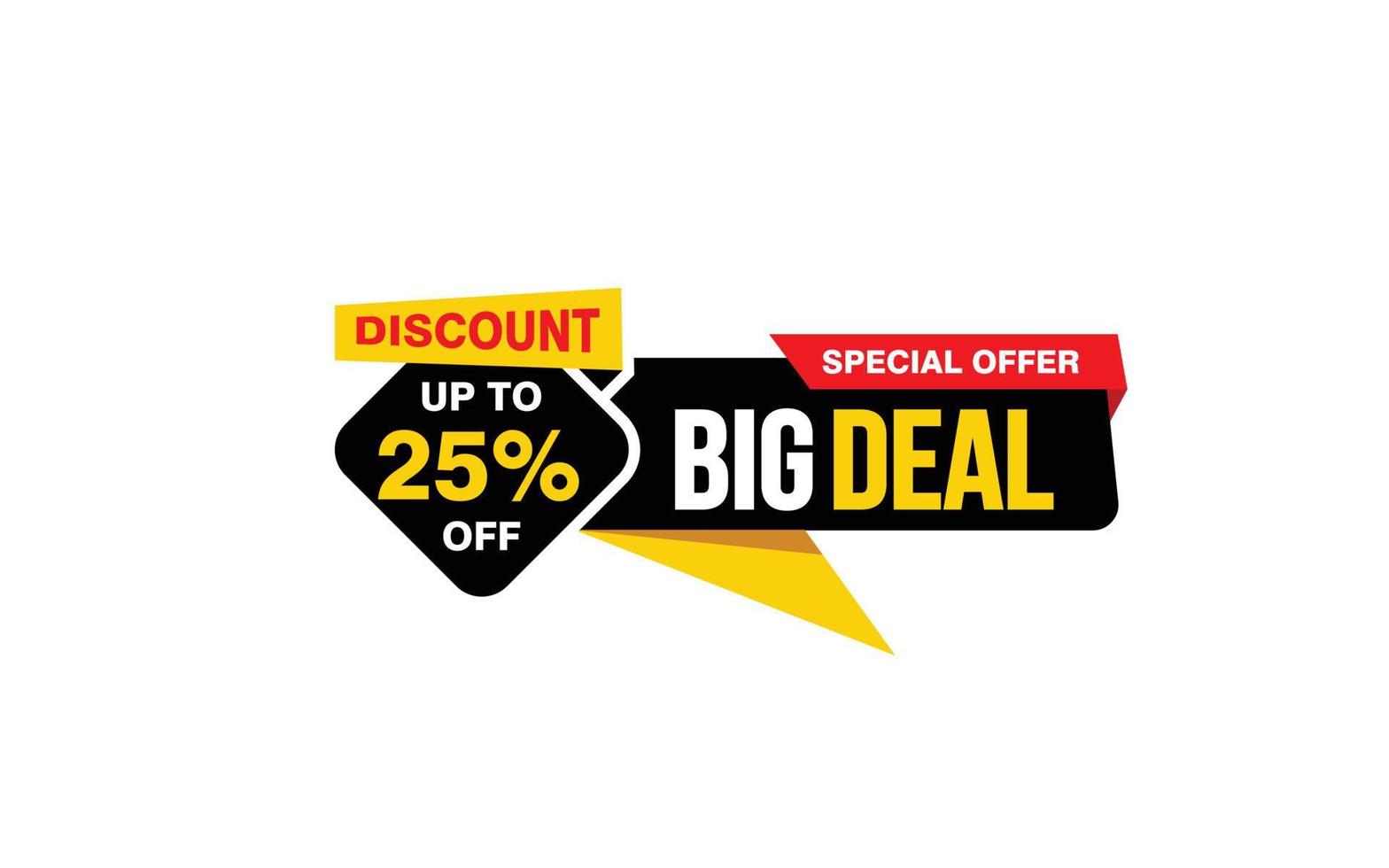 25 Percent BIG DEAL offer, clearance, promotion banner layout with sticker style. vector