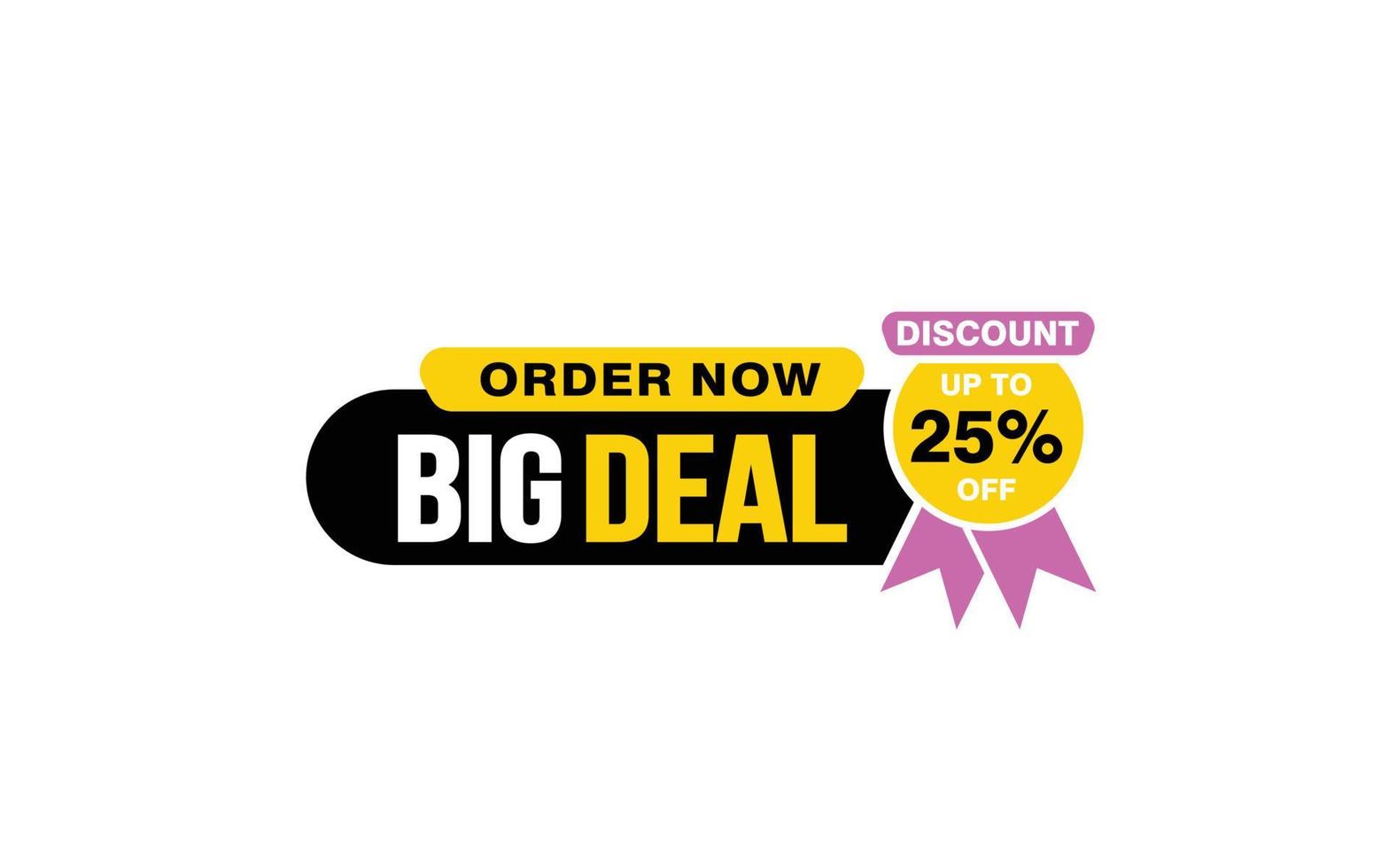 25 Percent BIG DEAL offer, clearance, promotion banner layout with sticker style. vector