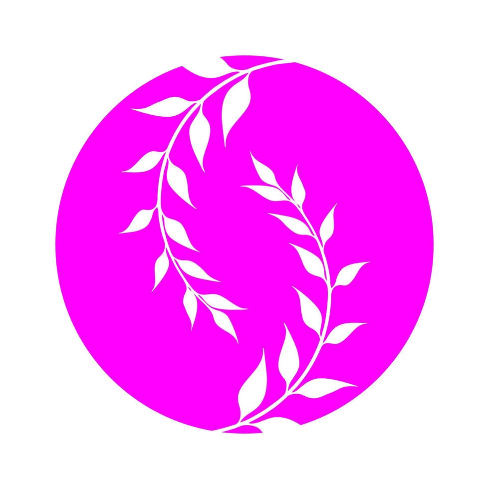 Leaf nature logo icon pink design vector illustration