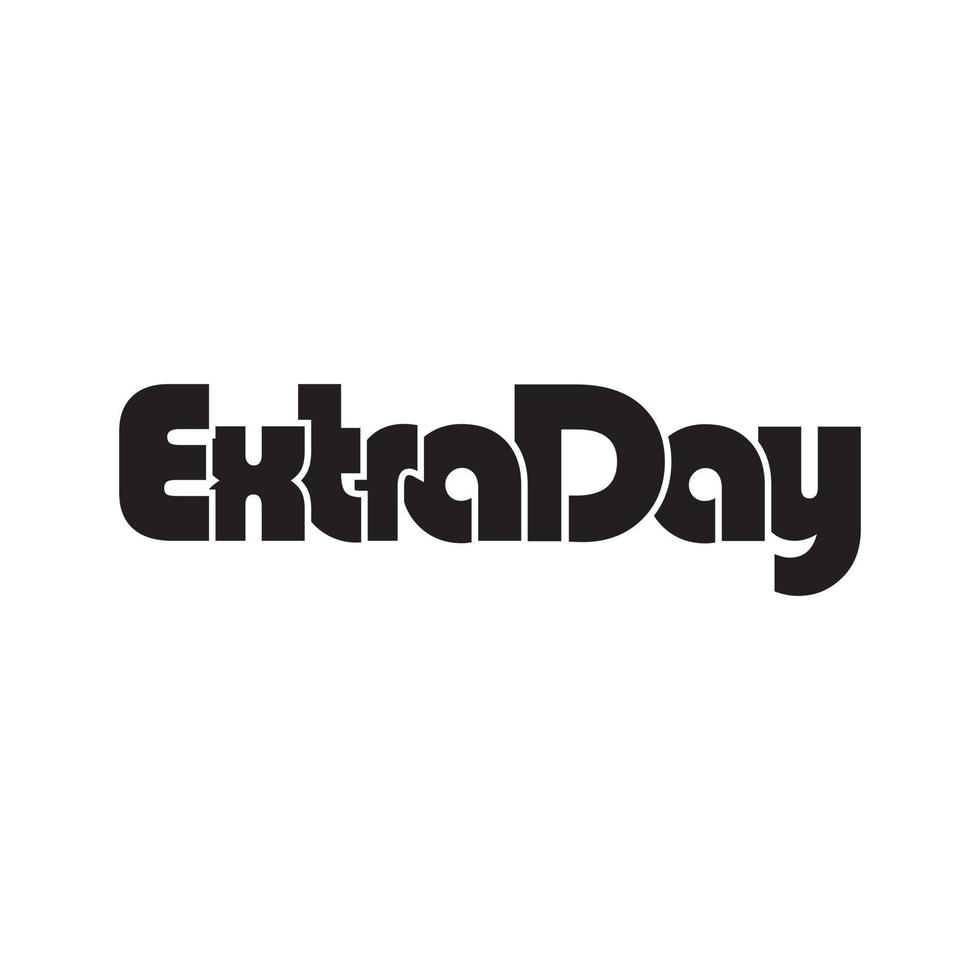 EXTRA DAY text design vector isolated on white background.